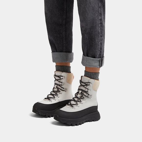 FitFlop Women NEO-D-HYKER E01 Walking Boot US 8 EU 39 White Black Waterproof NIB - Picture 1 of 14